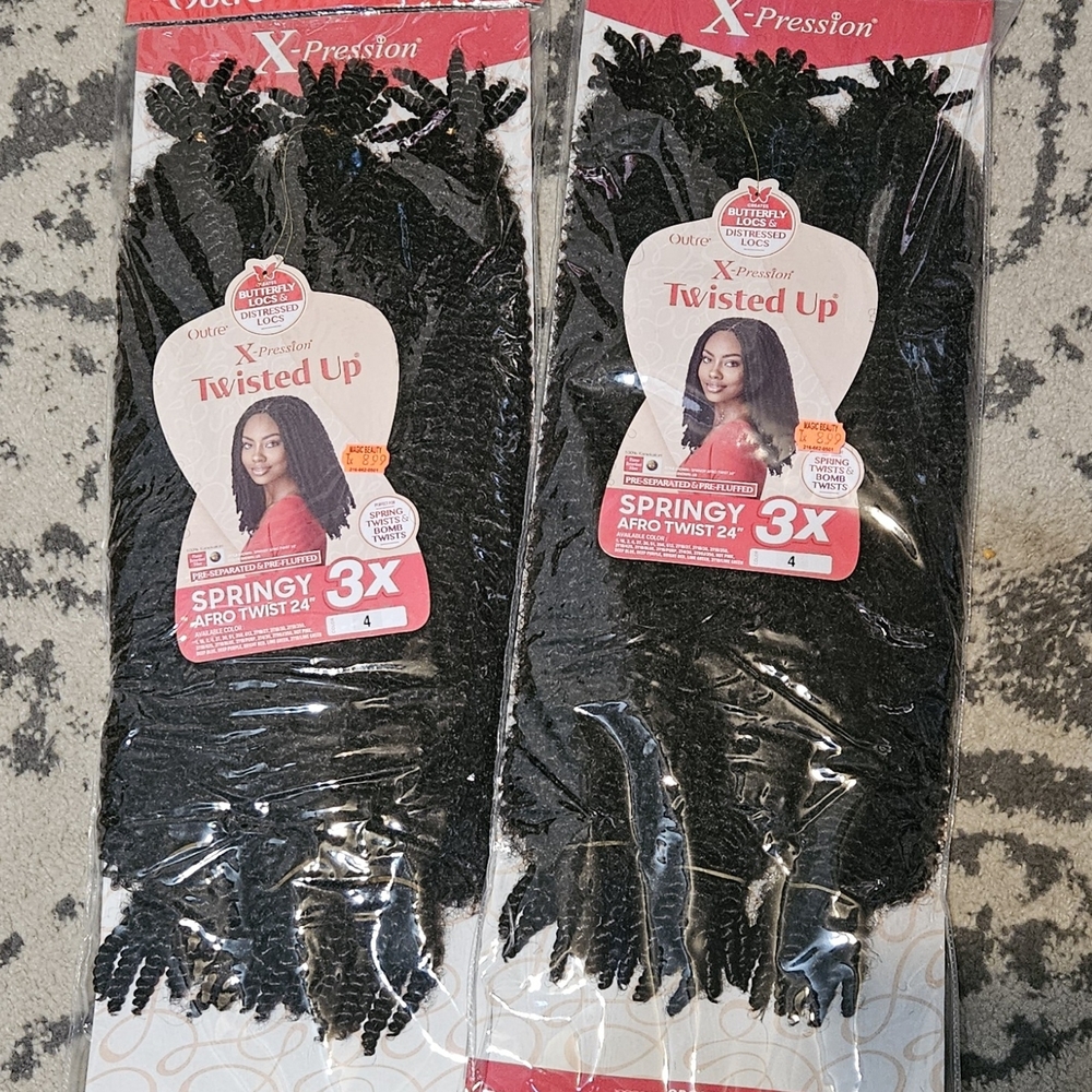 X-Pression Twisted Up Springy Afro Twist 24" Hair Extensions Color 4‎